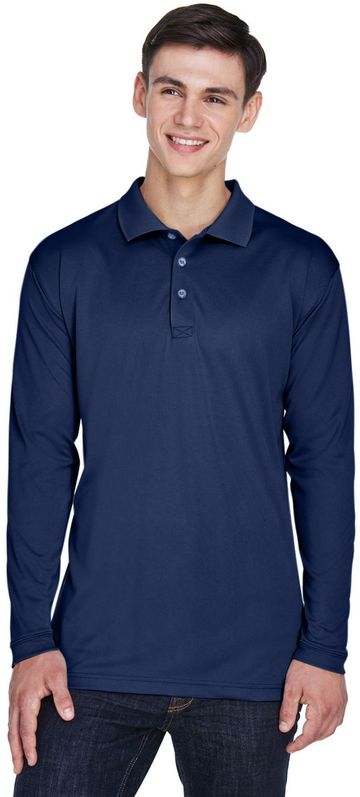 UltraClub Adult Cool & Dry Sport Long-Sleeve Polo