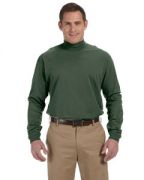 Devon & Jones Adult Unisex Sueded Cotton Jersey Mock Turtleneck T-shirt