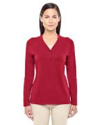 Devon & Jones Ladies' Perfect Fit Y-Placket Convertible Sleeve Knit T-shirt