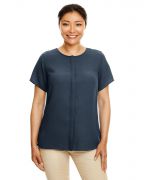 Devon & Jones Ladies' Perfect Fit Short-Sleeve Crepe Blouse