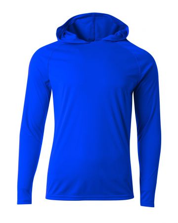 A4 Men's Cooling Performance Long-Sleeve Hooded T-shirt